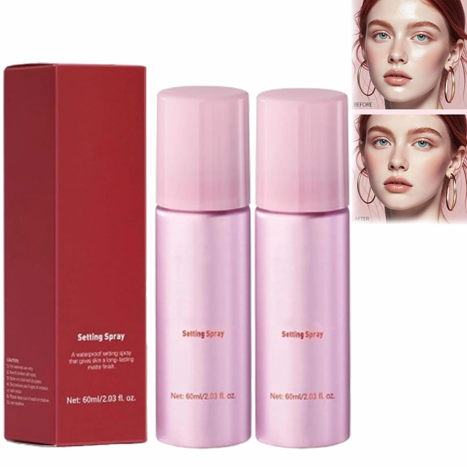 Imaginaryl Powder Glass Setting Spray, Ultra Smooth Finish Setting Spray - Hydrating Makeup Settings Sprays for Radiant, Glass-Skin Finish, Makeup Wear up to 12 Hours (2Pcs)