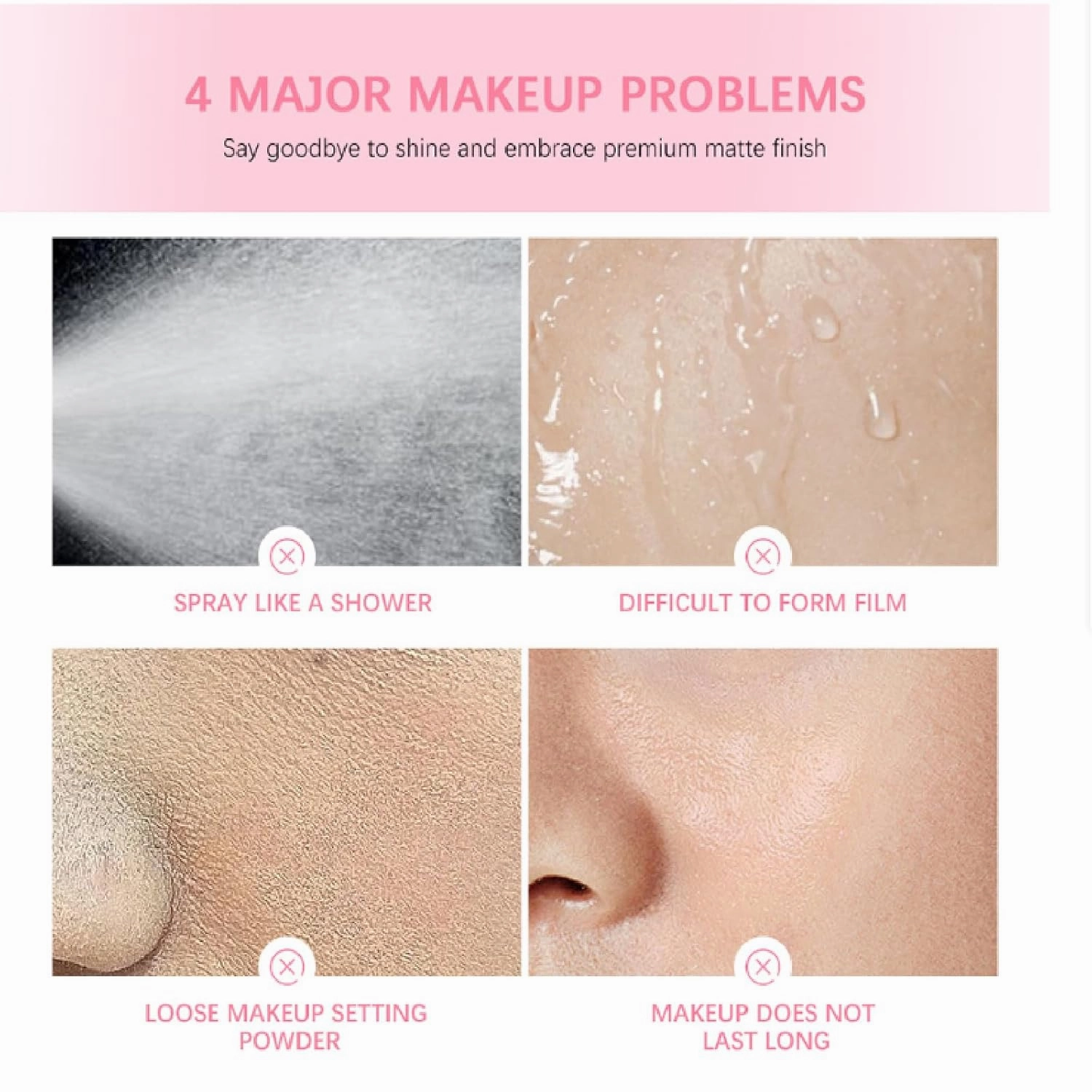 Imaginaryl Powder Glass Setting Spray, Ultra Smooth Finish Setting Spray - Hydrating Makeup Settings Sprays for Radiant, Glass-Skin Finish, Makeup Wear up to 12 Hours (2Pcs)