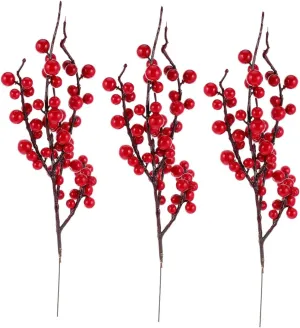 IMIKEYA 3pcs Simulation Foam Red Fruit Christmas Garland Christmas Hanging Ornament Christmas Greenery Plants Pine Christmas Baubles Sky Artificial Red Berry Fairy Lights Christmas Picks