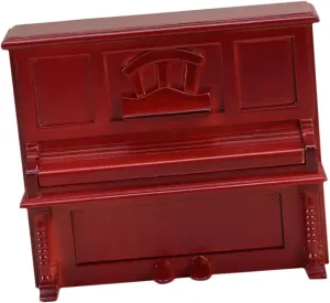 IMIKEYA Miniature Dollhouse Piano Model Scale Wooden Vertical Piano for Micro Scenes Fairy Gardens and Home Decor Realistic Design for Photography and DIY Projects