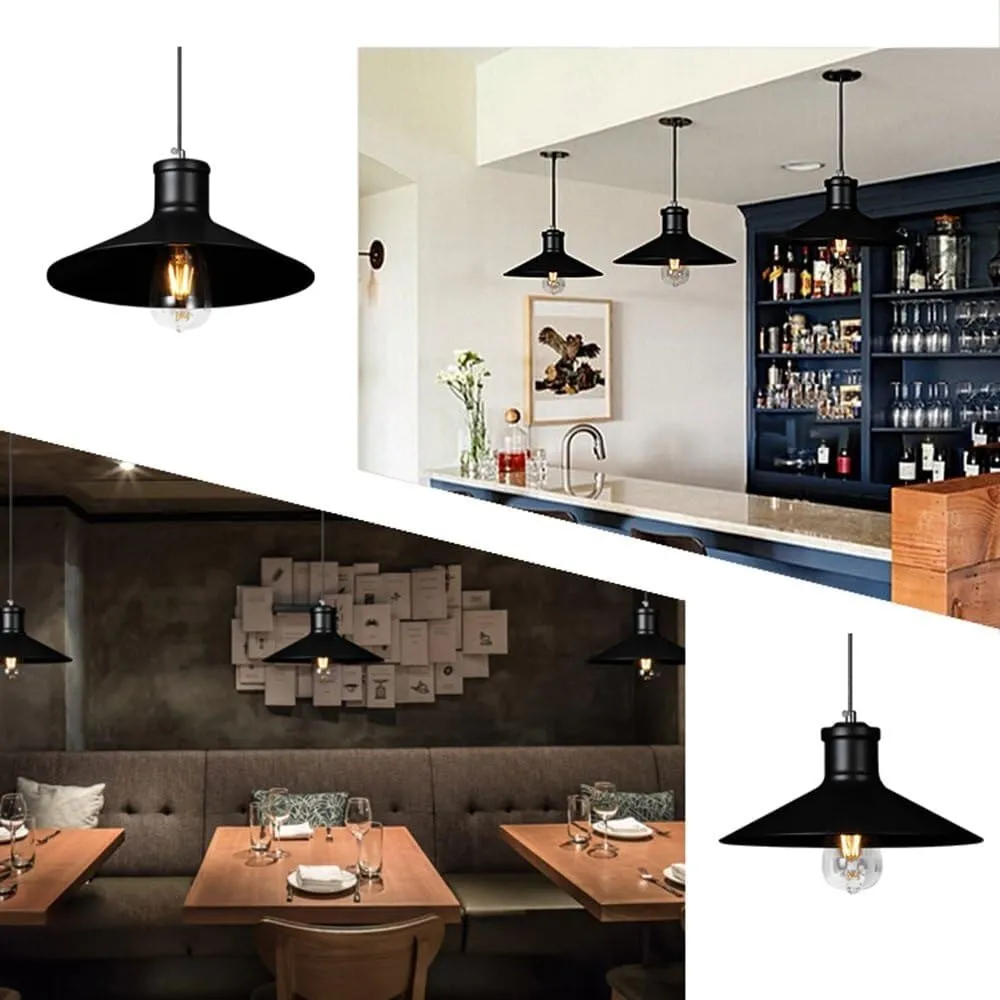 Industrial Adjustable Simple Mini Pendant Light Vintage Antique Black Chandelier Pendant Lamp Edision Stuly Ceiling Light(Black)