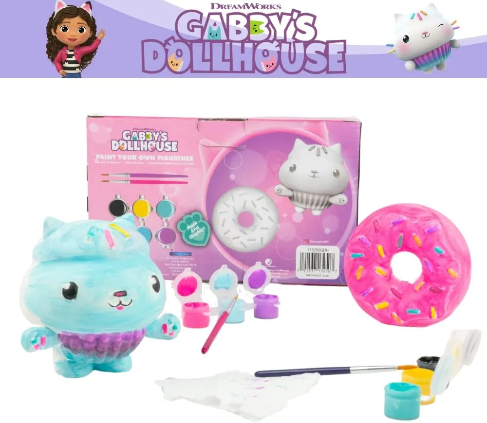 Innovative Designs Gabby’s Dollhouse DIY Paint Your Own Figurines Arts and Crafts Set for Girls