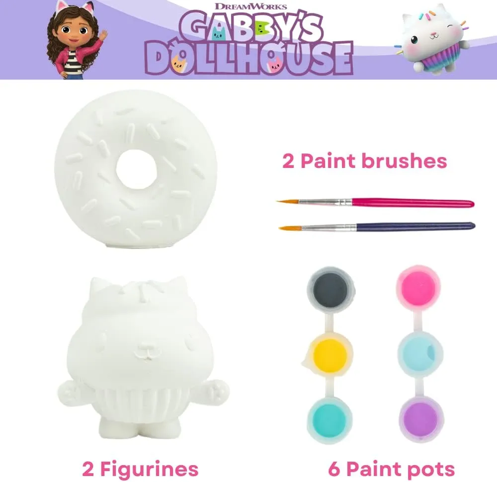 Innovative Designs Gabby’s Dollhouse DIY Paint Your Own Figurines Arts and Crafts Set for Girls