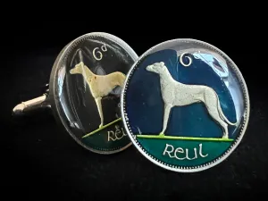 Ireland | Wolfhound Reul 6 Pingine<br>Coin Cufflink