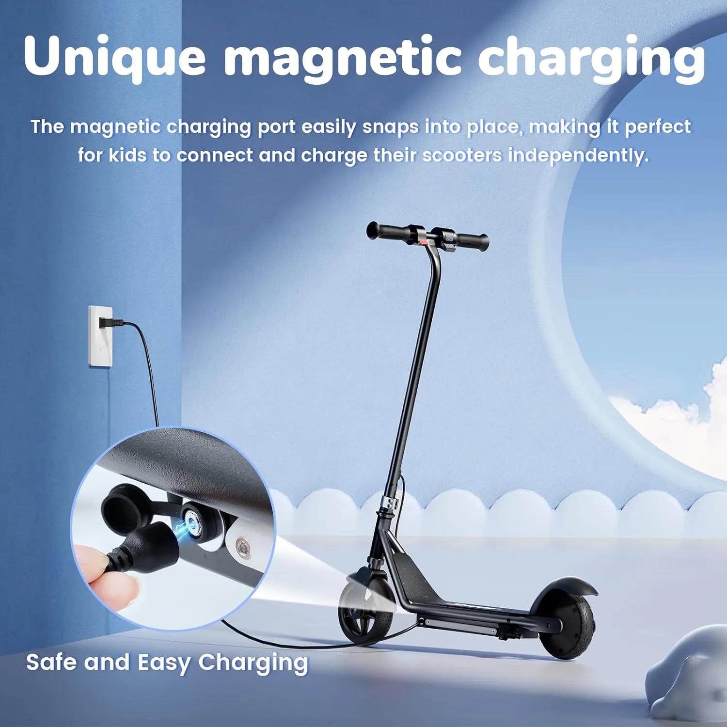 iScooter IK3/IK3Pro Electric Scooter for Kids Ages 6-12, 150W Motor, LED Display, 3 speeds Adjustable,3 Adjustable Heights(IK3Pro),Colorful Lights, Double Brake,Magnetic Charging