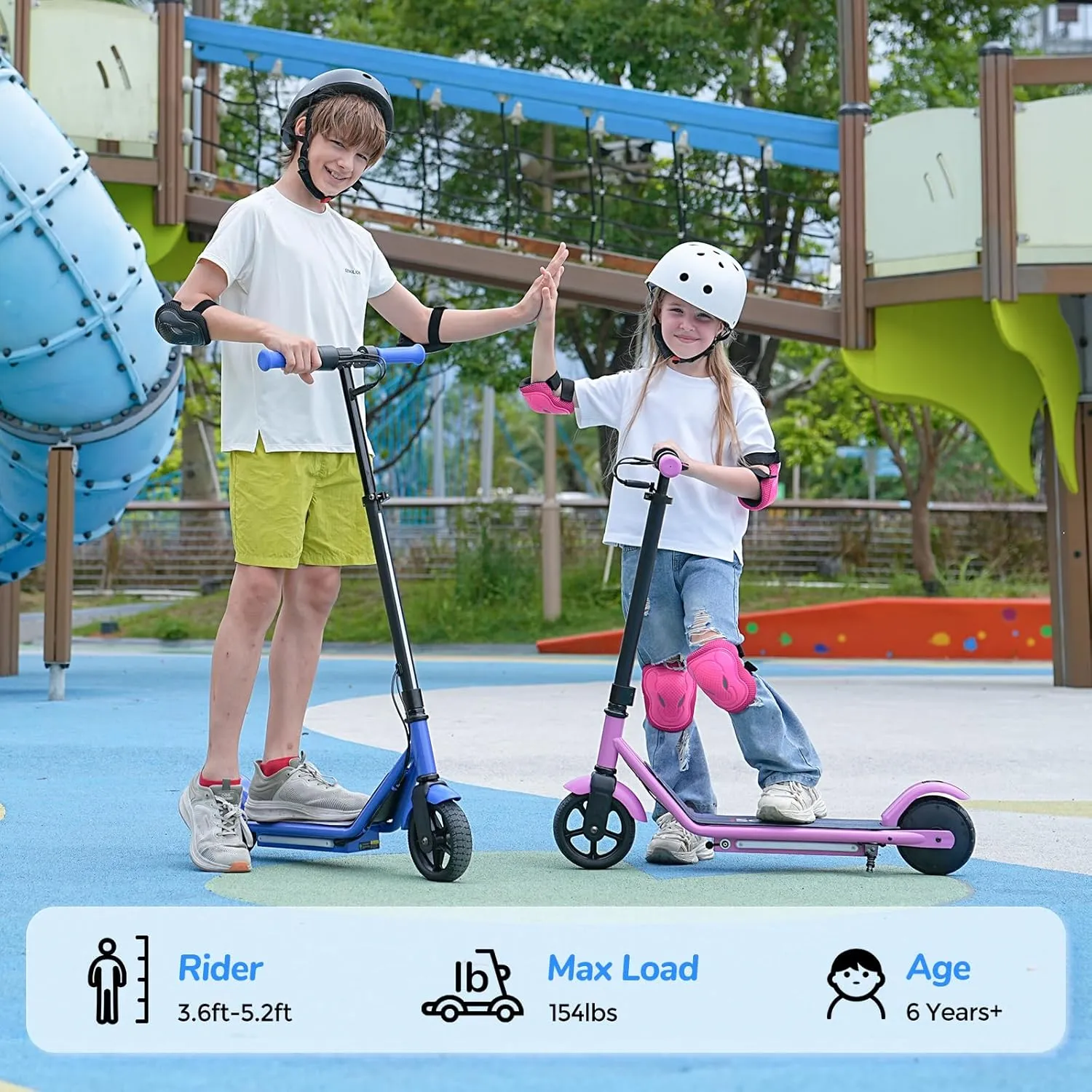 iScooter IK3/IK3Pro Electric Scooter for Kids Ages 6-12, 150W Motor, LED Display, 3 speeds Adjustable,3 Adjustable Heights(IK3Pro),Colorful Lights, Double Brake,Magnetic Charging