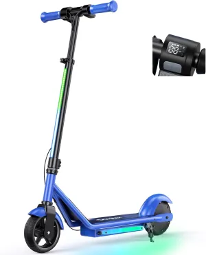 iScooter IK3/IK3Pro Electric Scooter for Kids Ages 6-12, 150W Motor, LED Display, 3 speeds Adjustable,3 Adjustable Heights(IK3Pro),Colorful Lights, Double Brake,Magnetic Charging