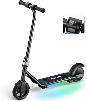 iScooter IK3/IK3Pro Electric Scooter for Kids Ages 6-12, 150W Motor, LED Display, 3 speeds Adjustable,3 Adjustable Heights(IK3Pro),Colorful Lights, Double Brake,Magnetic Charging