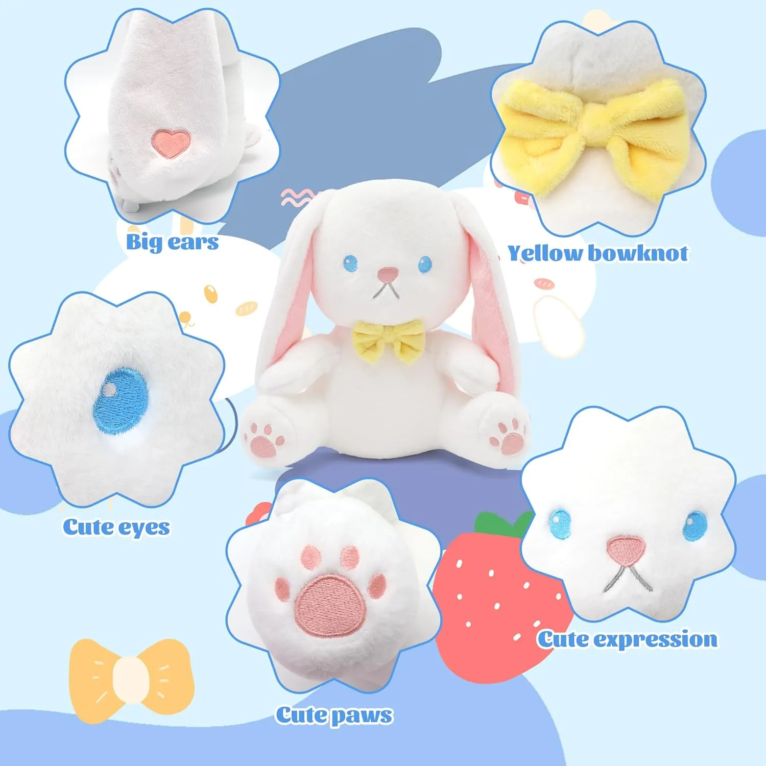 IUTOYYE Easter Bunny Stuffed Animal with Removable Easter Eggshell, 9.84 inch Easter Bunny Plush Hide in Easter Egg Plush for Girls Boys Adult(Blue)