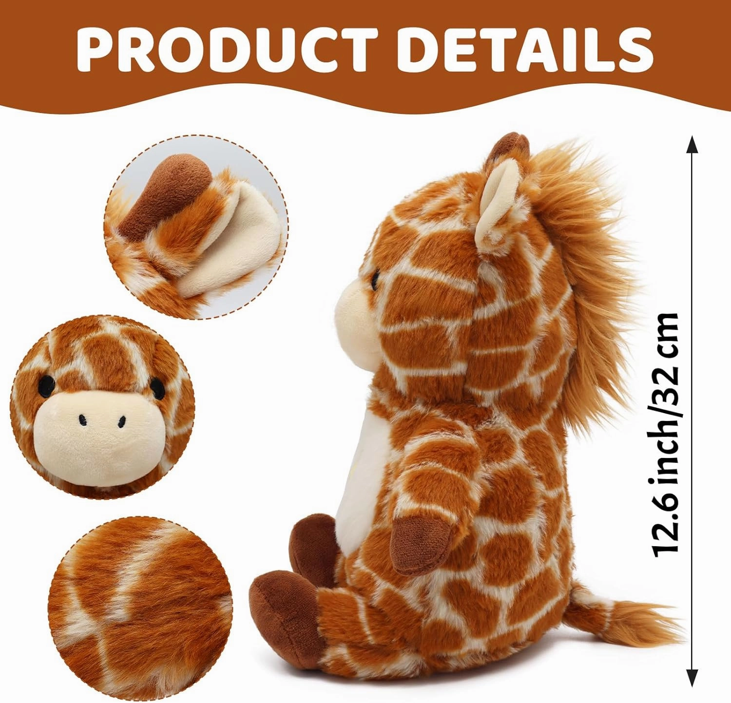 IUTOYYE Giraffe Breathing Stuffed Animal Plush for Anxiety Relief, Musical Giraffe with Realistic Breathing Rhythmic Music and Lights Soothing Animal Plushie Doll Toy Gift for Kids Adults (Giraffe)