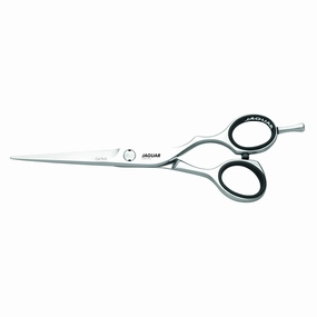 Jaguar Shears Silver Line CJ4 Plus 5.5 Inch, 3.7 oz Professional, Ergonomic, Steel Hair Cutting, Trimming, & Texturizing Sissors for Salon Stylists, Beauticians, Hair Dressers and Barbers