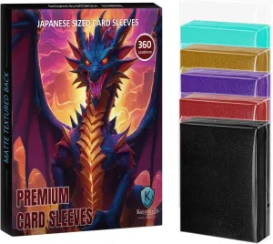Japanese Small Size Card Sleeves, Yu-Gi-Oh 360CT 6 Color, Clear Front Textured Back Trading Card Sleeves for Yugioh, Cardfight/CFVG