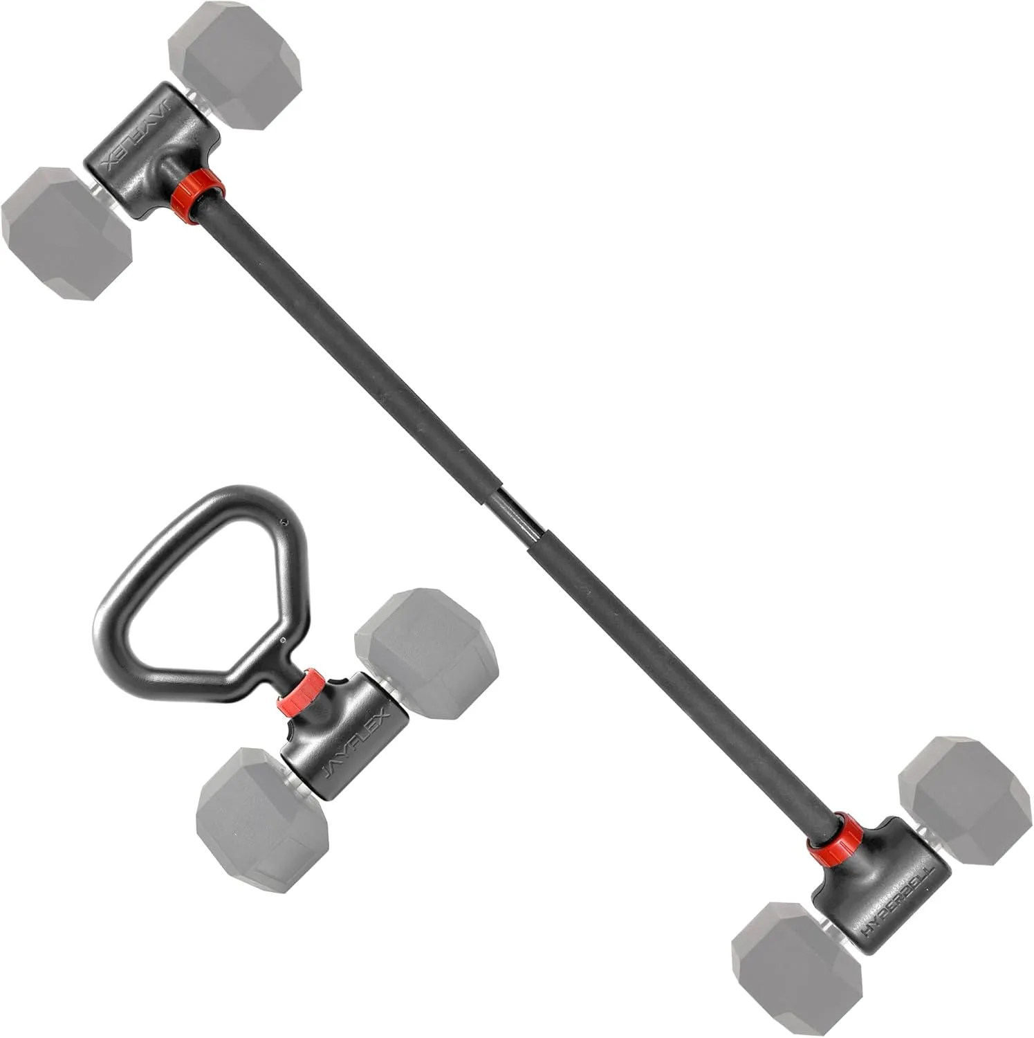 Jayflex Hyperbell Dumbbell Converter - Convert Dumbbells to Barbell Set and Kettlebell for Home Fitness - Adjustable & Up to 200 lb Capacity Weight Barbell for Weight Lifting