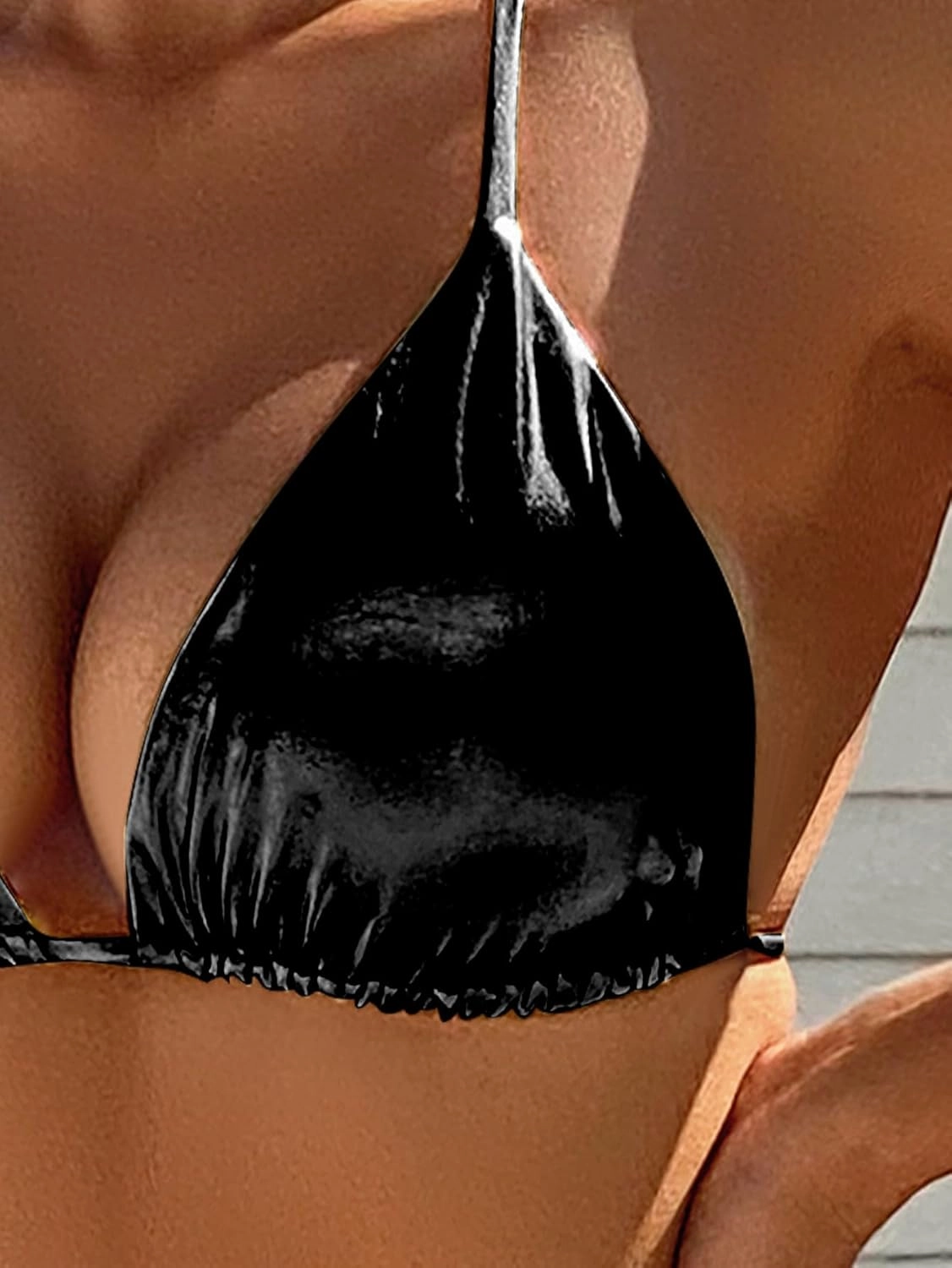 JAZARA Womens Metallic Bikini Set String Triangle Sexy Two Piece Swimsuit Bathing Suit