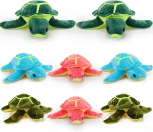 Jenaai 8 Pcs Plush Sea Turtle Stuffed Animals Soft Big Sea Turtle Stuffed Toys Pillow for Kids Girls Boys 10" Plush Gifts for Adults Birthday Beach Ocean Party Decorations(Colorful)