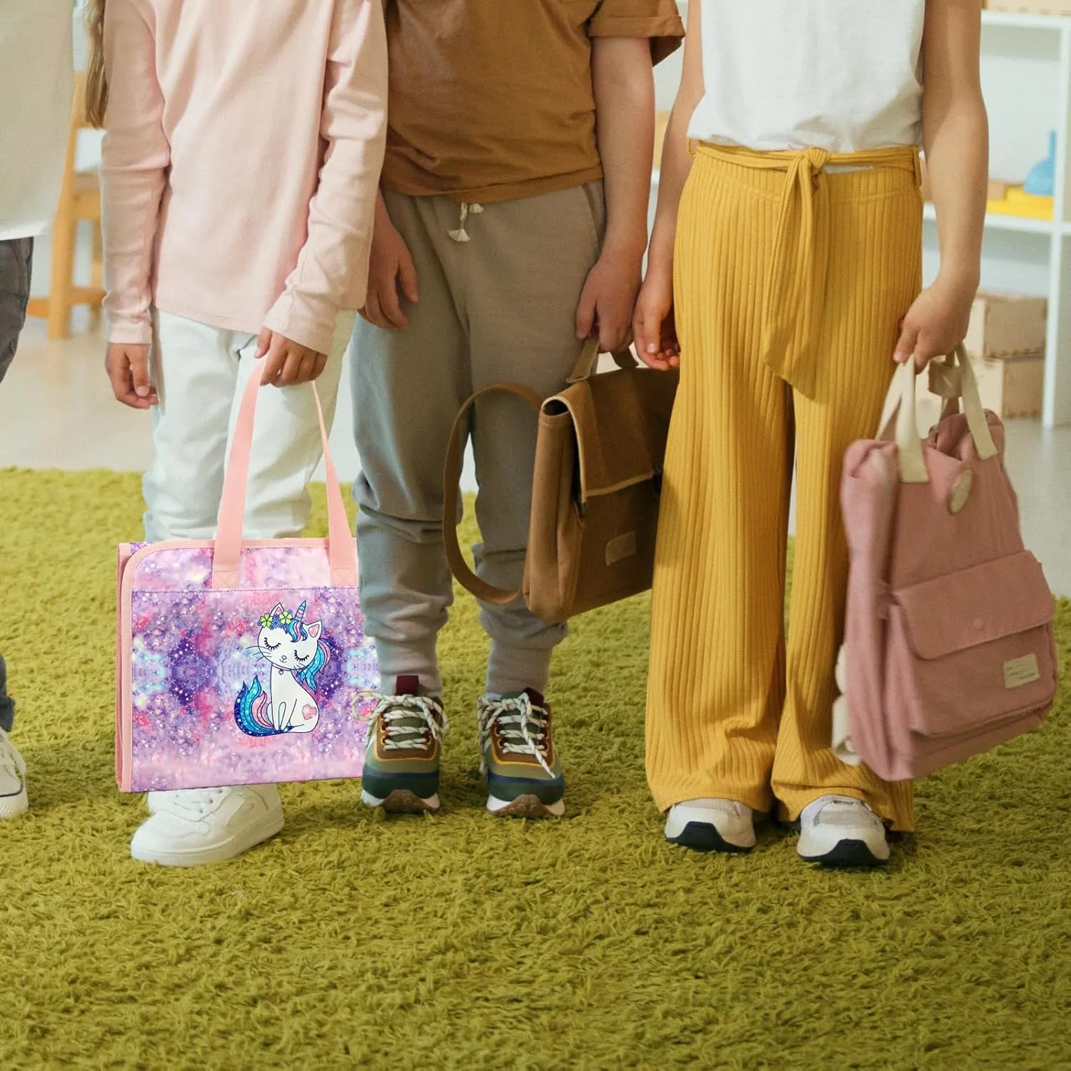 JIANYA Dolls Storage Bag Toys Display Carrying Storage Organizer Clear View Compatible with All Surprise Dolls Small Toy, Unicorn Pink