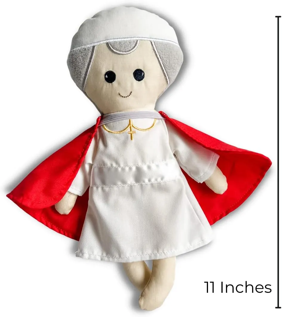 John Paul II Plush Catholic Saint Doll - Toddlers and Preschoolers Mary and Baby Jesus Stuffed Plush Doll Toy - Baptism Gifts for Home Christmas Decoration & Catholic Boys and Girls