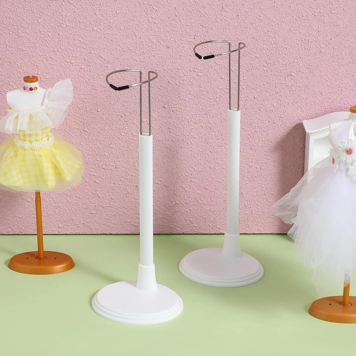jojofuny 2Pcs Doll Support Stand - Portable Doll Bear Toy Organizer Display Bracket Holder Frame Rack for Home Shop - 35cm White