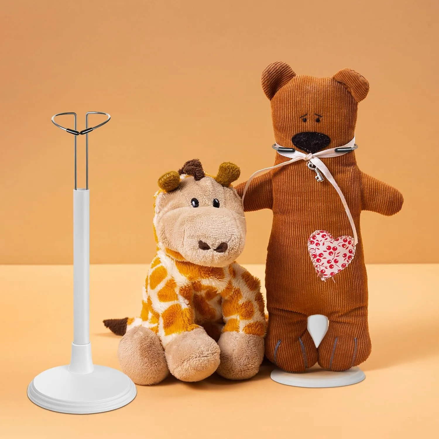 jojofuny 2Pcs Doll Support Stand - Portable Doll Bear Toy Organizer Display Bracket Holder Frame Rack for Home Shop - 35cm White