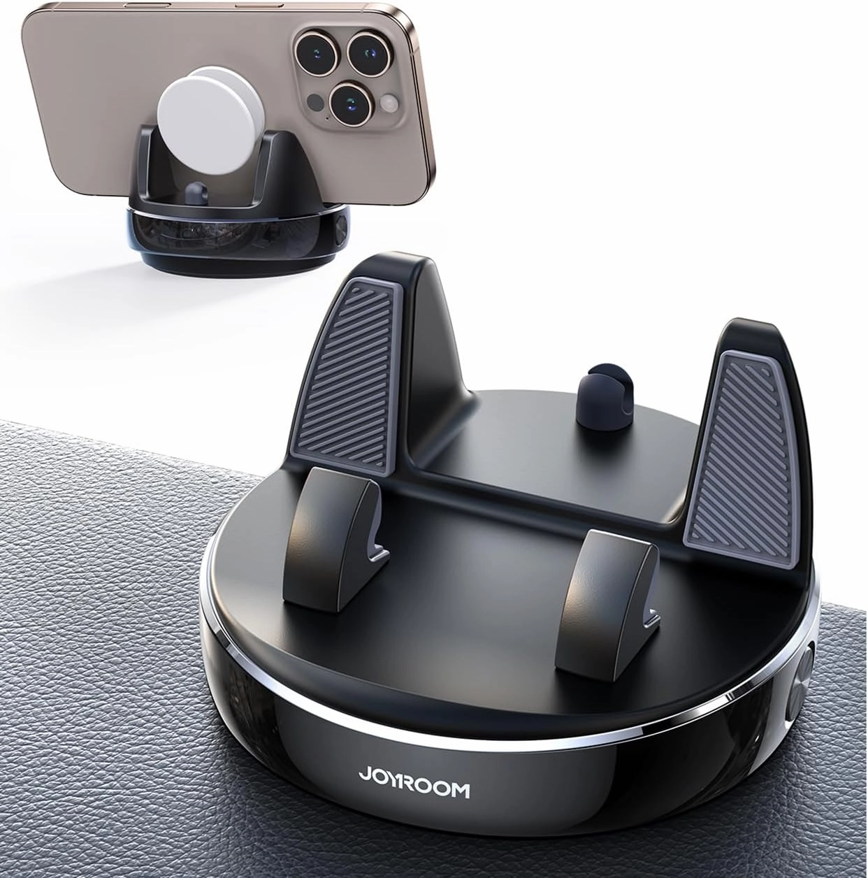 JOYROOM Car Phone Holder with 360° Adjustable & Avoid Sun Glare, Anti-slip Spring Snap Design Dashboard Cell Phone Holder, Phone Holders for Your Car Compatible with Pop Grip, Smartphones, GPS Devices