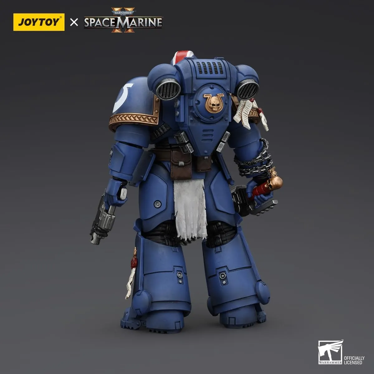 JOYTOY VVUFXQH Warhammer 40k 1/18 Uitramarines Lieutenant Titus 4.7-inch Action Figure Game Model Toy