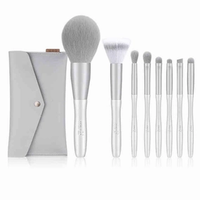 JSEIAJB 8 silver snow makeup brush sets full set of lip brushes eye shadow powder blusher powder brushes beauty tools