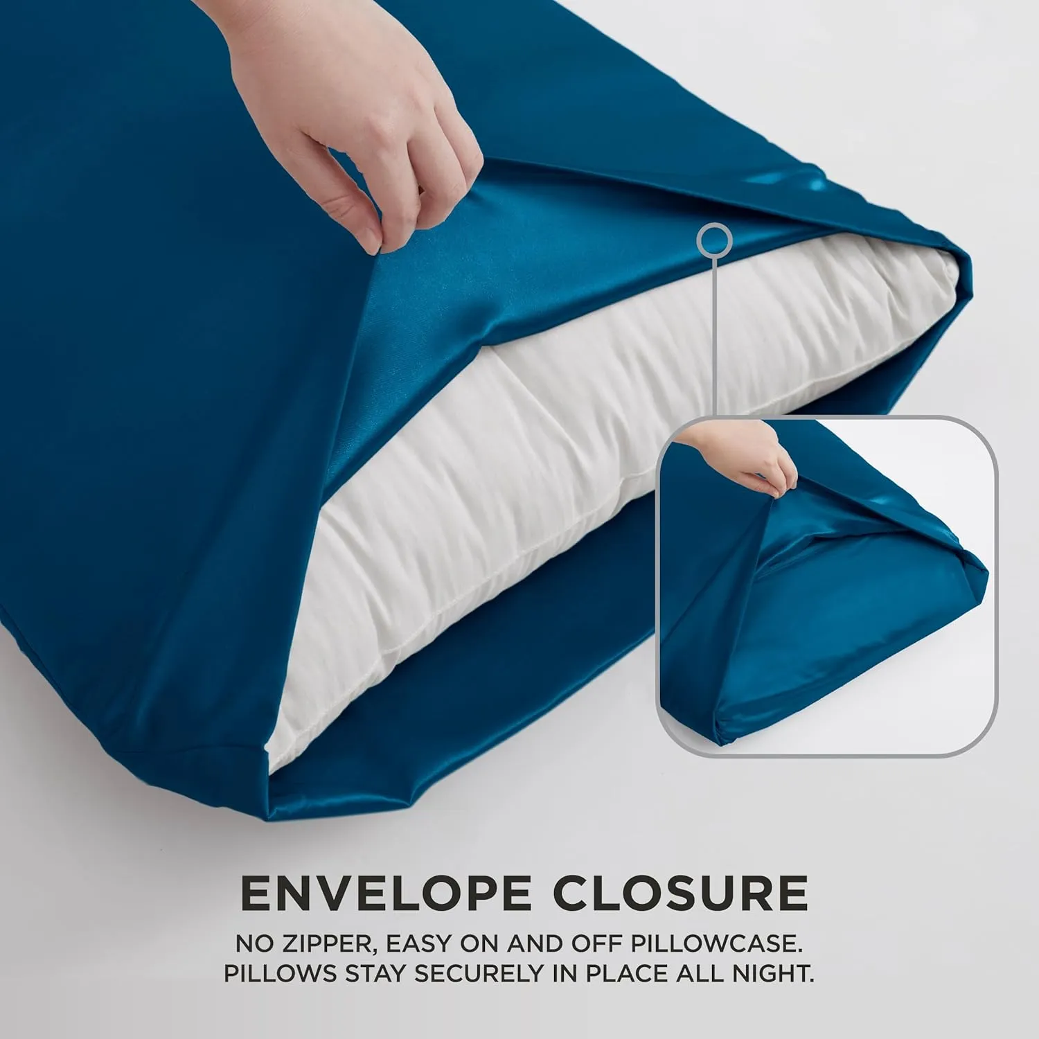 Juicy Couture Twin XL Size Satin Bed Sheet Set, Deep Pocket Silky Satin Twin XL Sheet Set with 1 Fitted Sheet, 1 Flat Sheet, 1 Pillow Case, Wrinkle Resistant and Anti Pilling - Blue
