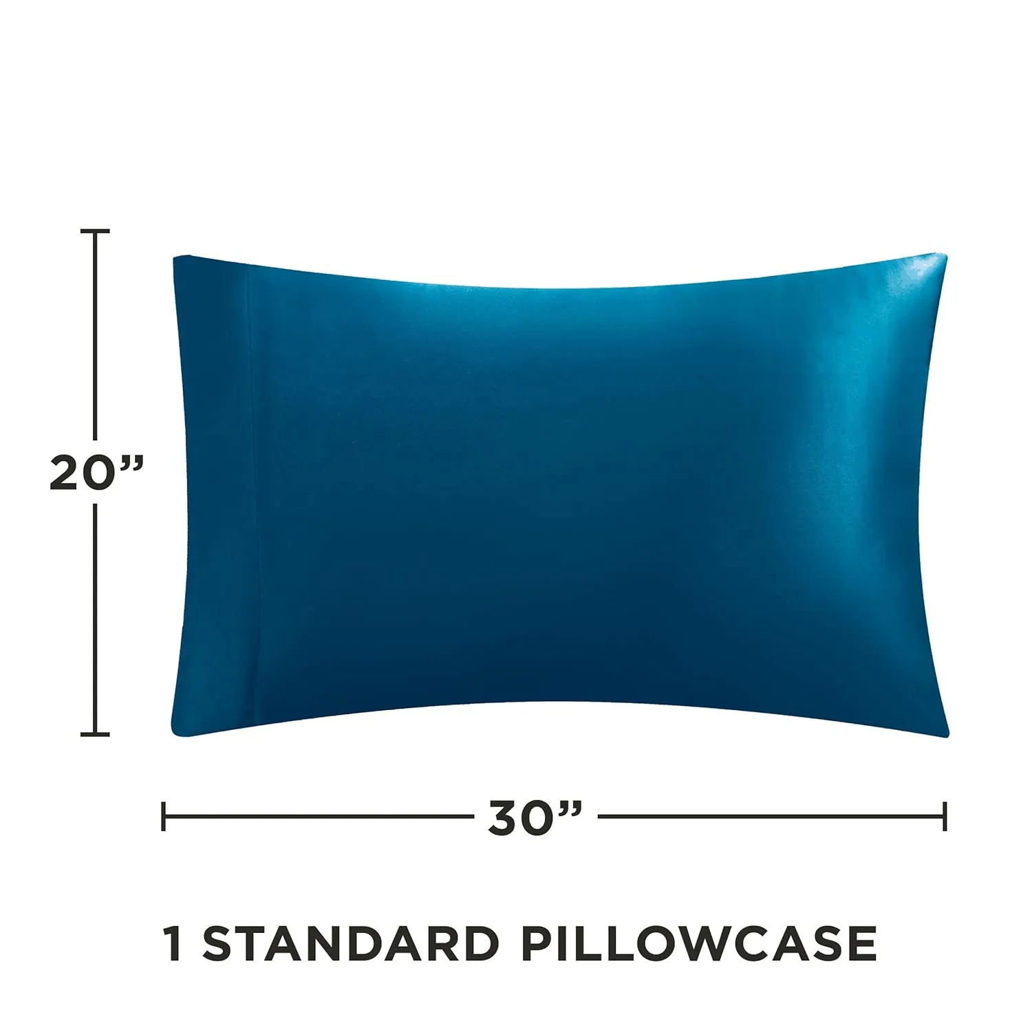 Juicy Couture Twin XL Size Satin Bed Sheet Set, Deep Pocket Silky Satin Twin XL Sheet Set with 1 Fitted Sheet, 1 Flat Sheet, 1 Pillow Case, Wrinkle Resistant and Anti Pilling - Blue