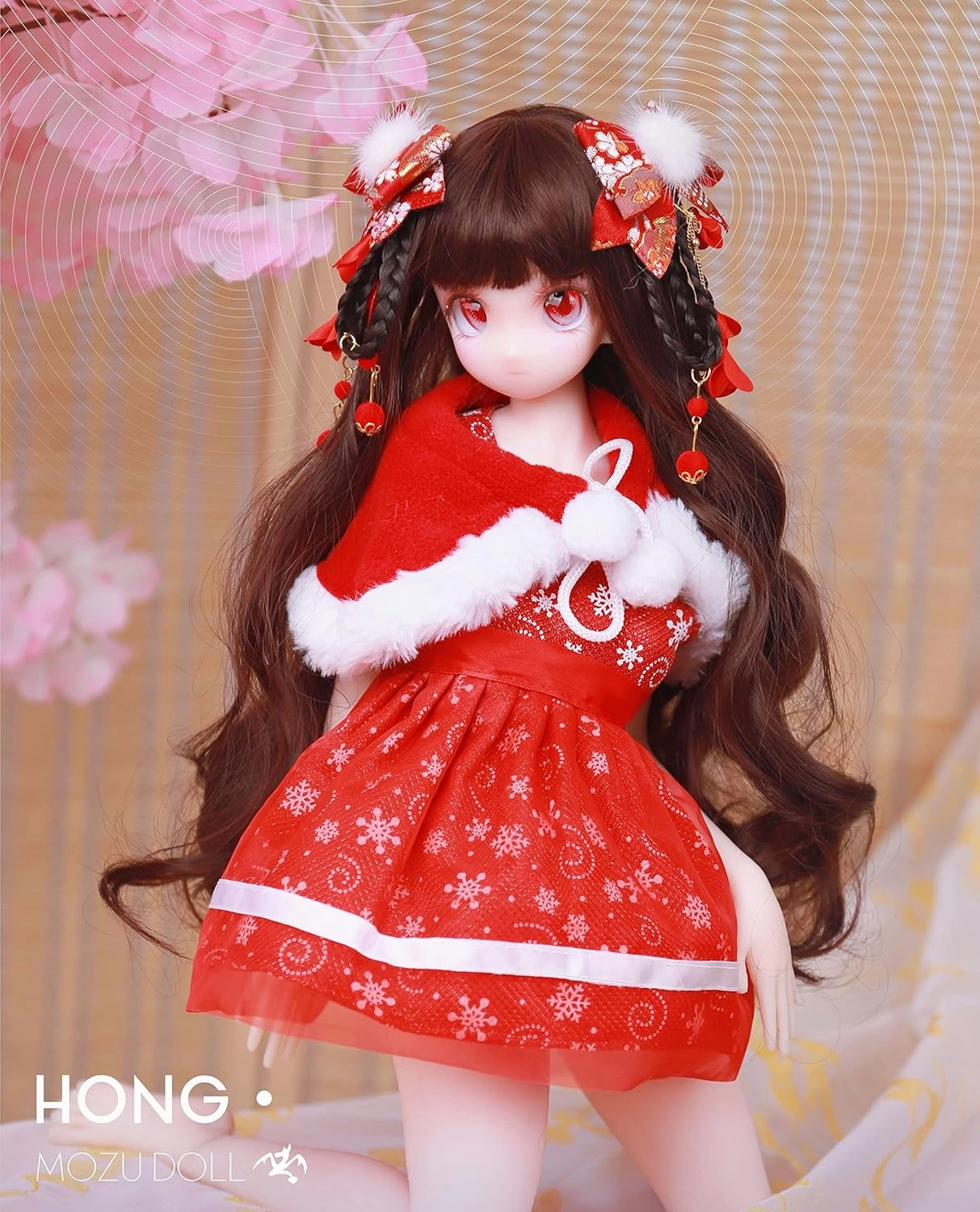 Junying/MOZU Hong 1/5 Female Seamless Action Figures Full Silicone Material, Mozu 60cm Flexible Female Figure Dolls for Cosplay/Photography/Arts (Wig)