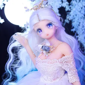 Junying/MOZU Jingjing 1/5 Female Seamless Action Figures Full Silicone Material, Jydoll 60cm Flexible Female Figure Dolls for Cosplay/Photography/Arts (Wig)