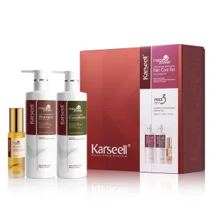Karseell Collagen Hair Treatment Hair Care Set, Hair Oil Shampoo and Conditioner for Dry Damaged Hair All Hair Types 2 x 16.9fl.oz   1.69fl.oz