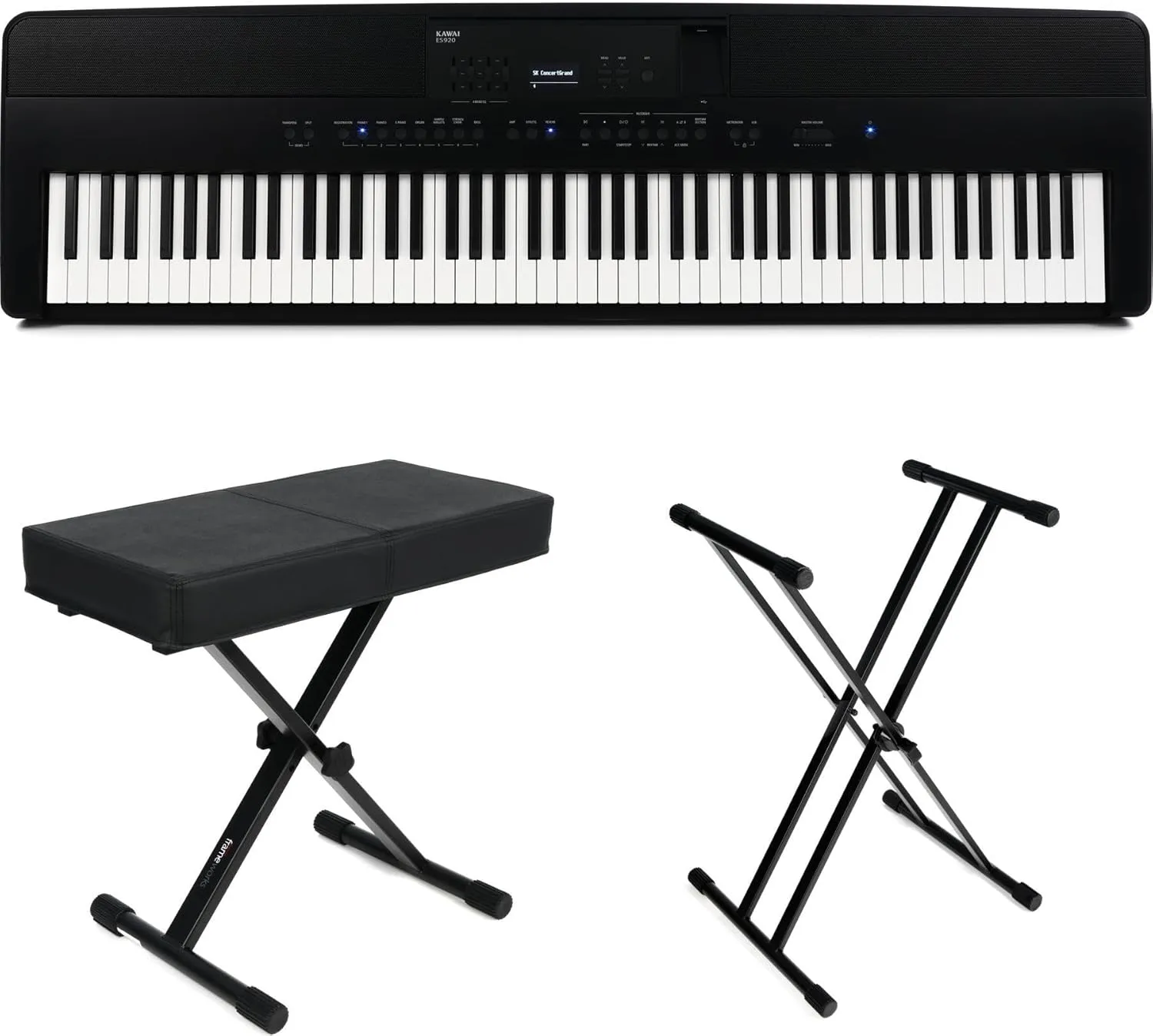 Kawai ES920 88-key Digital Piano Essentials Bundle - Black