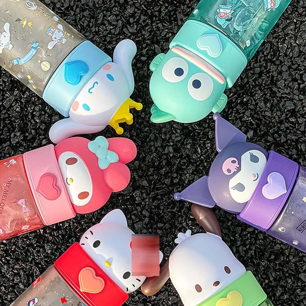 Kawaii Cartoon Water Bottle, 500ML Cute Anime Portable Drinking Bottle for Outdoor, Office, Travel, Birthday Gift