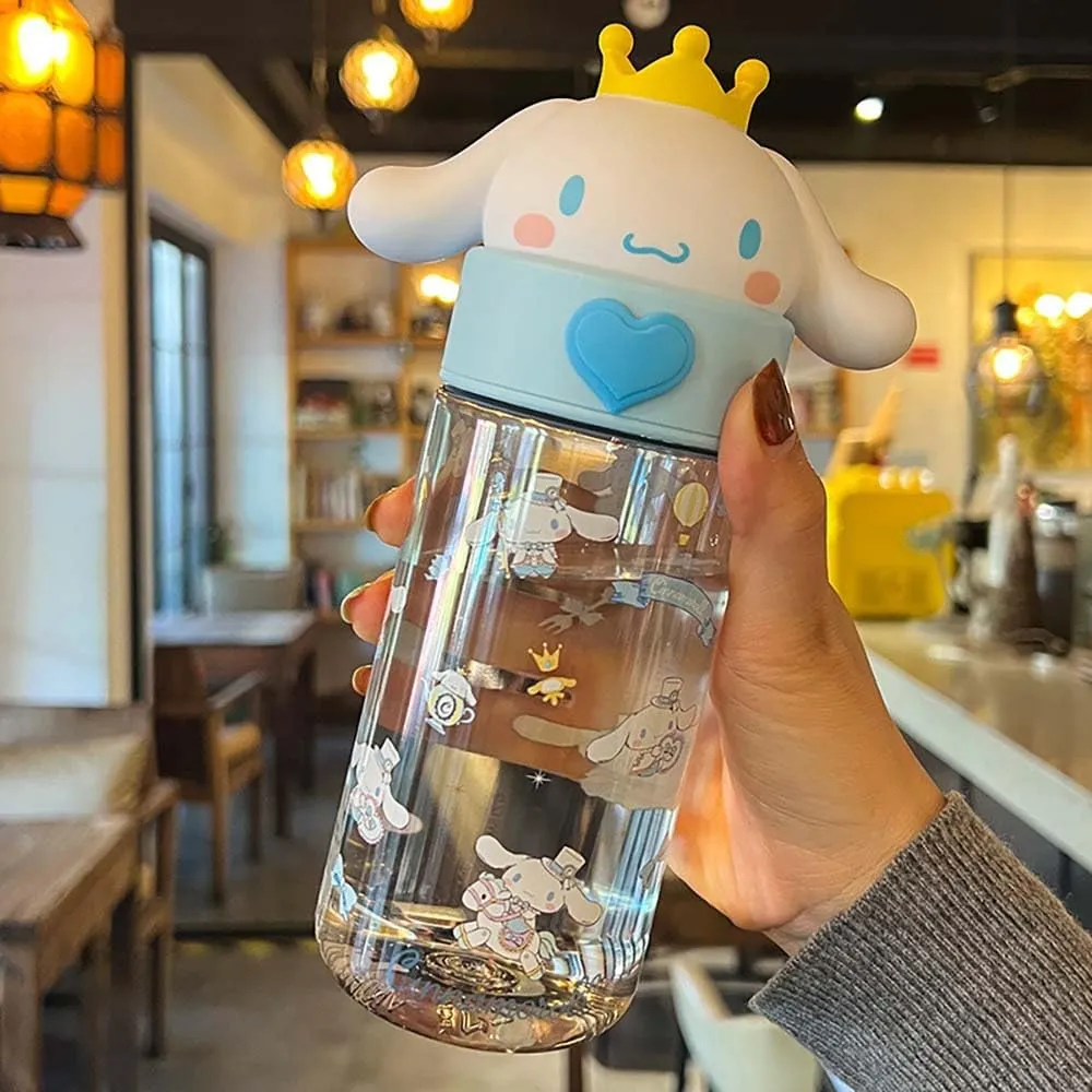 Kawaii Cartoon Water Bottle, 500ML Cute Anime Portable Drinking Bottle for Outdoor, Office, Travel, Birthday Gift