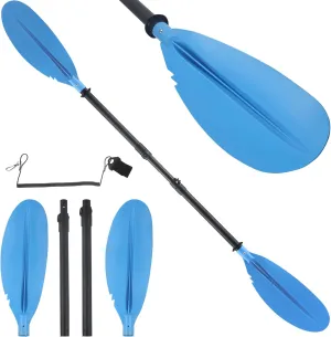 Kayak Paddle, 70" to 95" Canoe Paddle Telescoping Adjustable for Boat Oars Fishing Adults with Kayak Paddles Leash with Kayak Paddles Leash Steel Material Blue