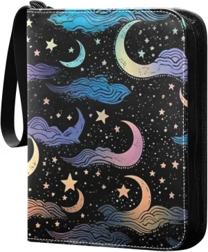 Kigai Colorful Clouds Card Binder - 400 Pockets Card Holder with 50 Sleeves, Trading Card Album Folder for Boys Girls