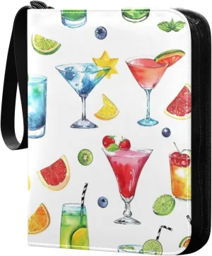 Kigai Colorful Drinks Card Binder - 400 Pockets Card Holder with 50 Sleeves, Trading Card Album Folder for Boys Girls