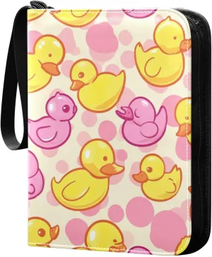 Kigai Colorful Ducks Card Binder - 400 Pockets Card Holder with 50 Sleeves, Trading Card Album Folder for Boys Girls