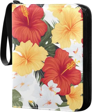 Kigai Colorful Flower Card Binder - 400 Pockets Card Holder with 50 Sleeves, Trading Card Album Folder for Boys Girls