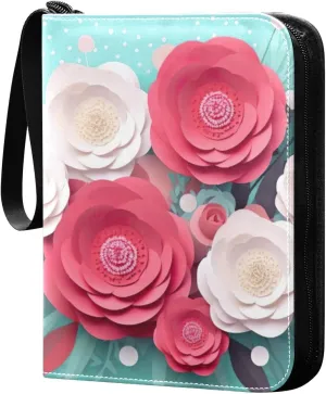 Kigai Colorful Flowers Card Binder - 400 Pockets Card Holder with 50 Sleeves, Trading Card Album Folder for Boys Girls