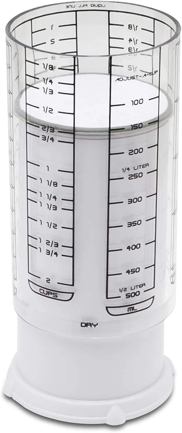 KitchenArt 23401 2 Cup Adjust-A-Cup, Plastic, White