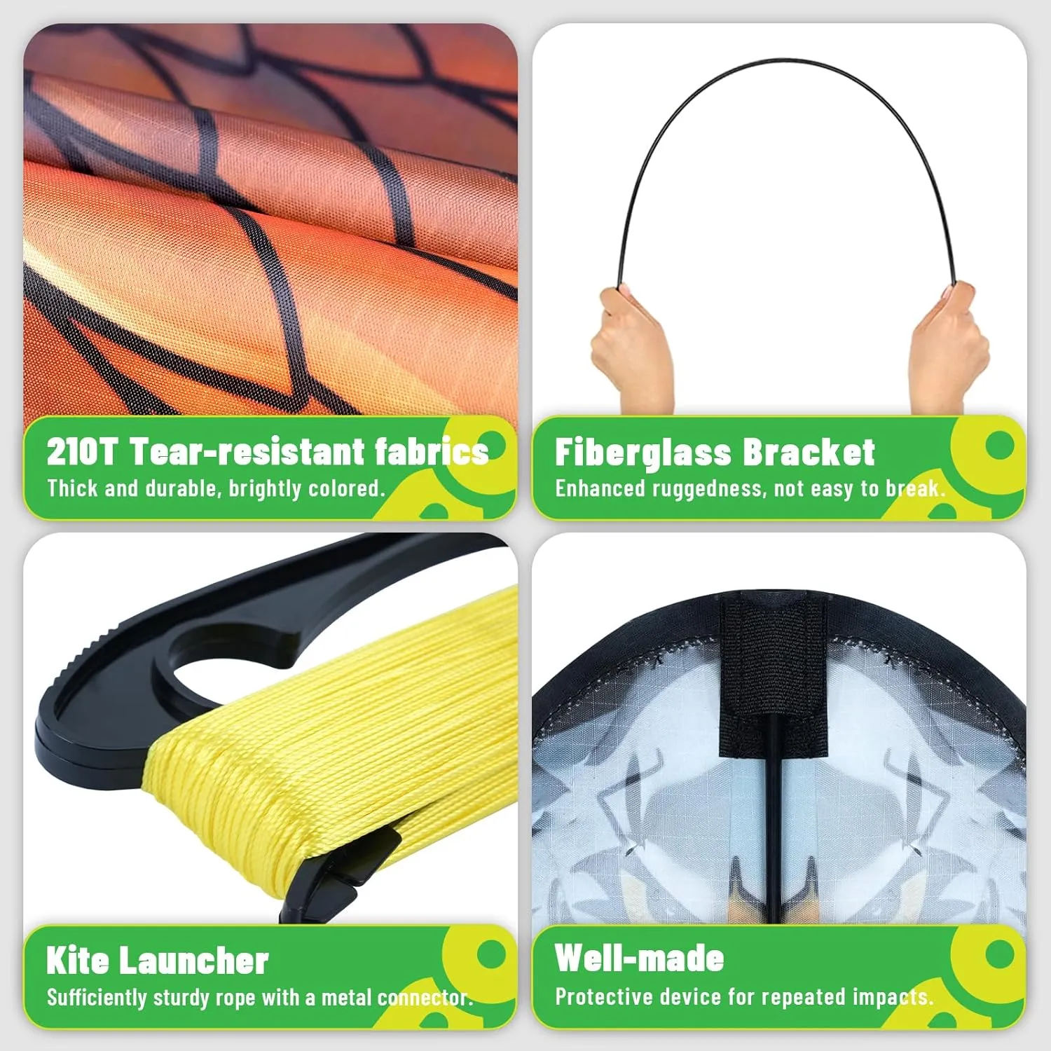 Kite for Ages 8-12, Easy to Fly and Assemble Rocket Kites for Beginner, Single Line String Professional Kites for Beach and Outdoor Activity (Eagle & Snake Kite Set)