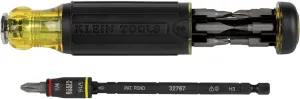 Klein Tools 32304 Screwdriver, 14-in-1 Adjustable Screwdriver with Flip Socket, HVAC Nut Drivers and Bits, Impact Rated