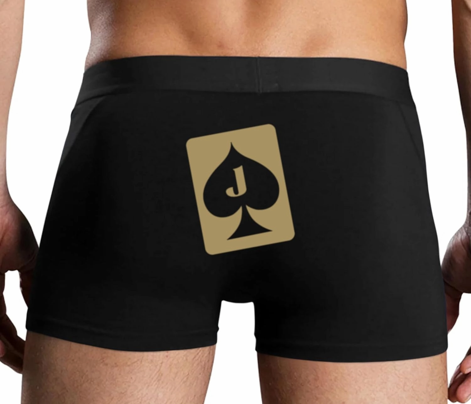 Knaughty Knickers Jack of Spades BBC Mens Boxer Briefs with Design JoS Card No Fly Stretchy Sexy Black Colorful Trunks