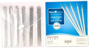 Knitter's Pride-Cubics Platina Double Pointed Needles Set 6", Socks Kit