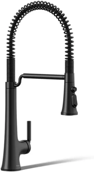 Kohler 23765-BL Tone Semi Professional Kitchen Sink Faucet, Pre-Rinse Kitchen Faucet, Commercial Faucet, Matte Black