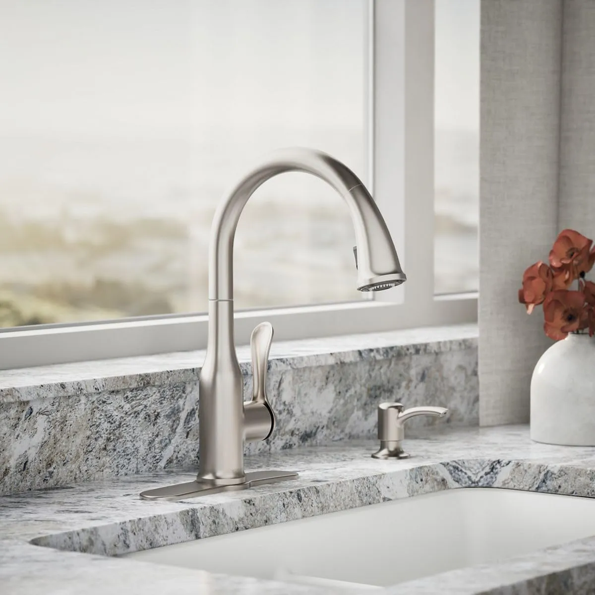 Kohler K-R23863-SD-VS Motif Kitchen Sink Faucet, Vibrant Stainless