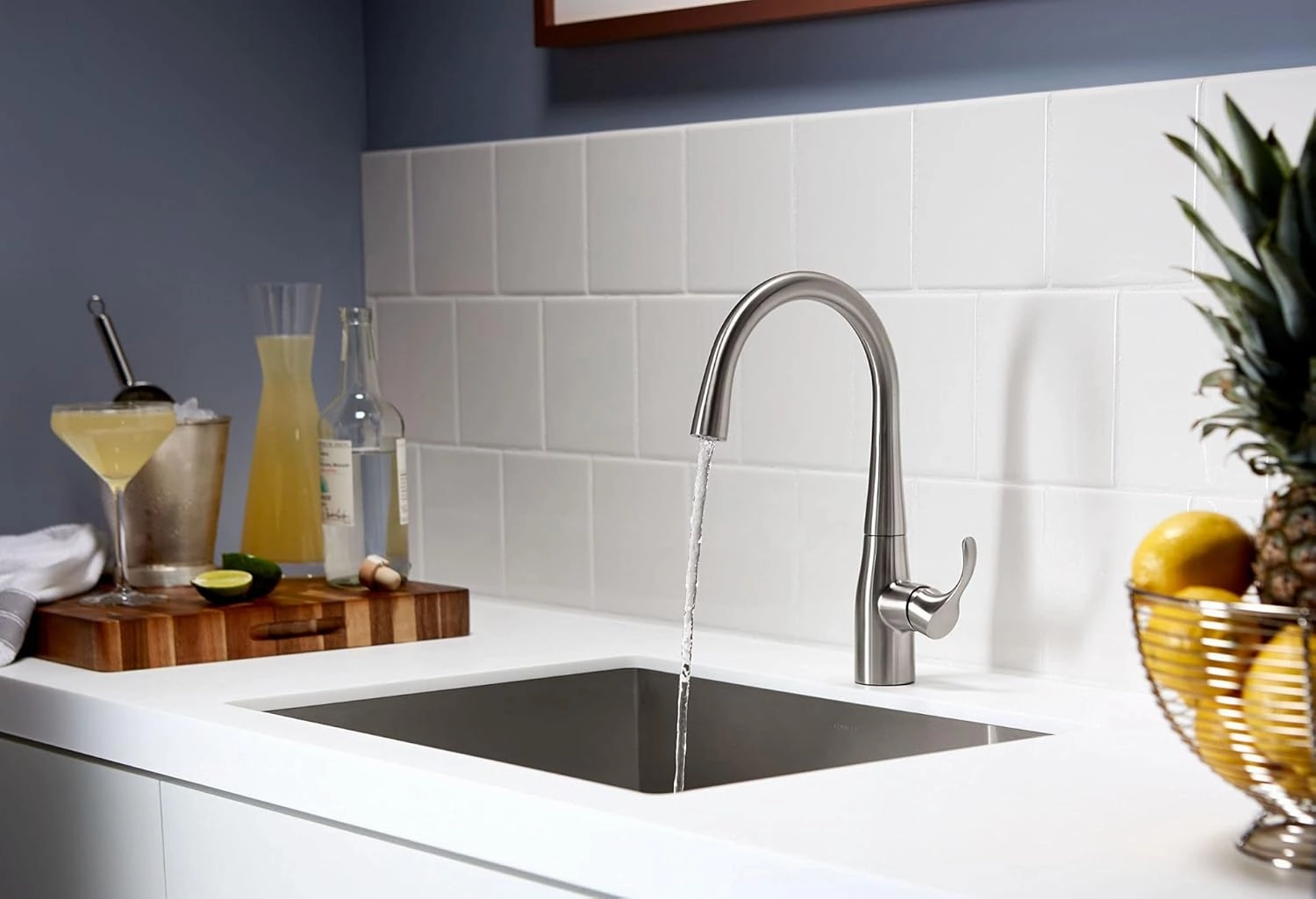 KOHLER K-22034-BL Simplice Single Handle Kitchen Bar Faucet, for Prep Sink, Wet Bar, Matte Black