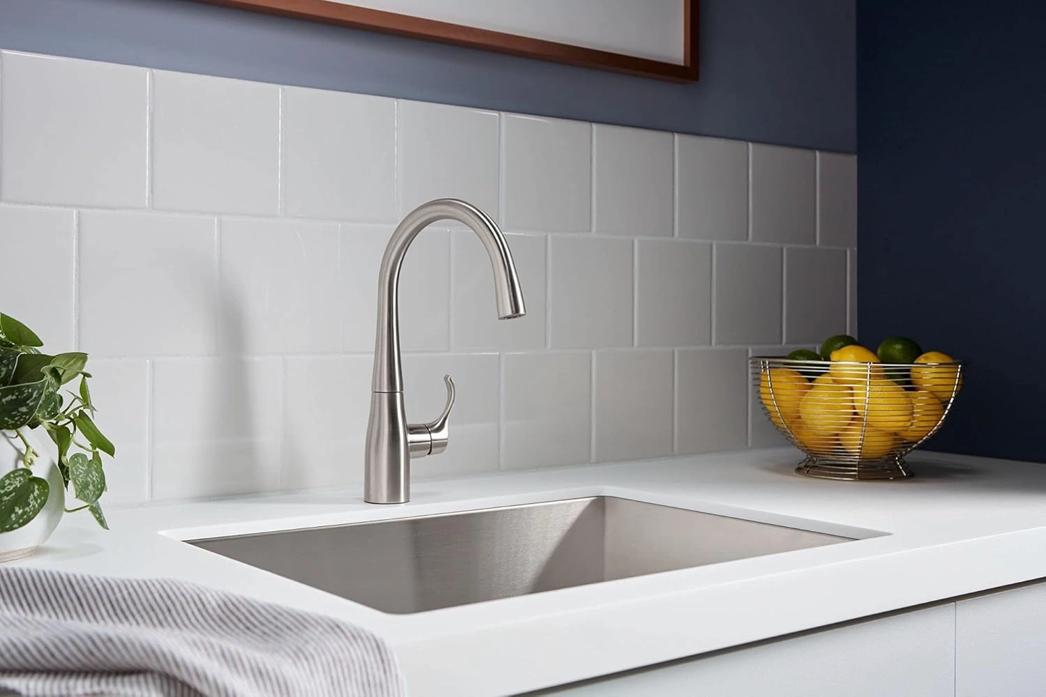 KOHLER K-22034-BL Simplice Single Handle Kitchen Bar Faucet, for Prep Sink, Wet Bar, Matte Black