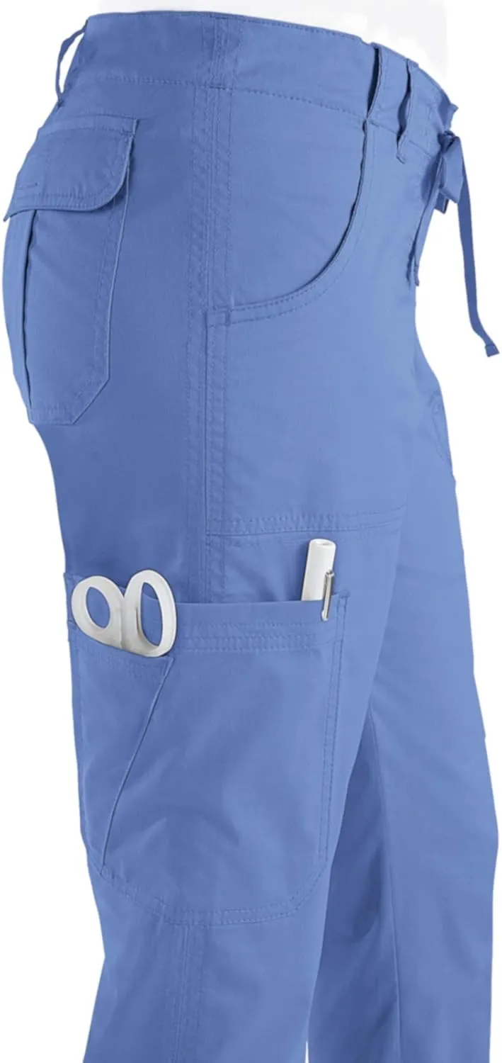 Koi Women's Tall Size Stretch Lindsey Mid-Rise Drawstring Waist Cargo Scrub Pants